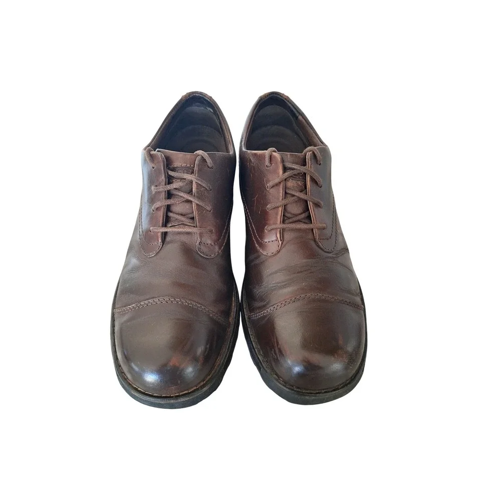 Keen Austin Brown Leather Cap Toe Oxford Shoes Mens 10  Rugged Casual